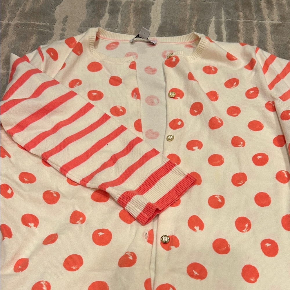 Cherry-polka dots cardigan